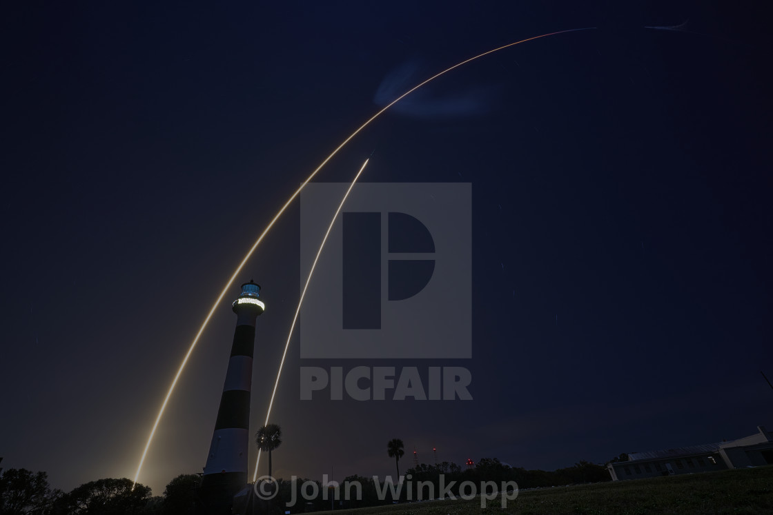 "Streak Shot Over Cape Canaveral Lighthouse" by John Winkopp - $15.33 "Streak Shot Over Cape Canaveral Lighthouse" stock image