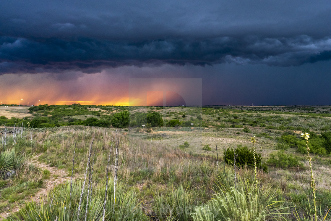 "Sunset and storm" stock image