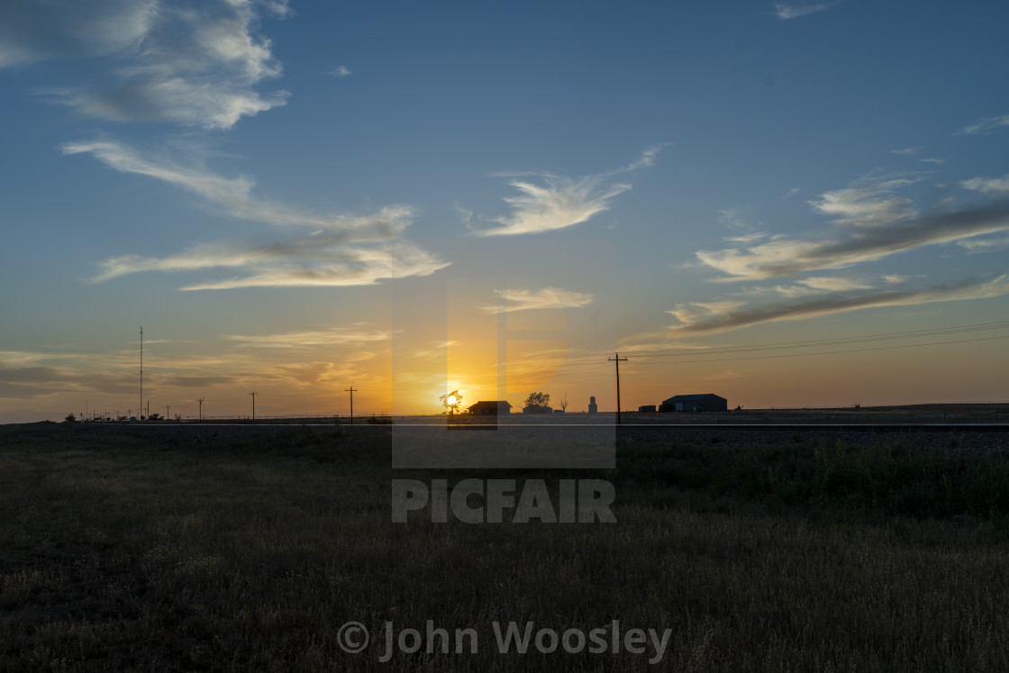 "Sunset Goodnight Texas" stock image