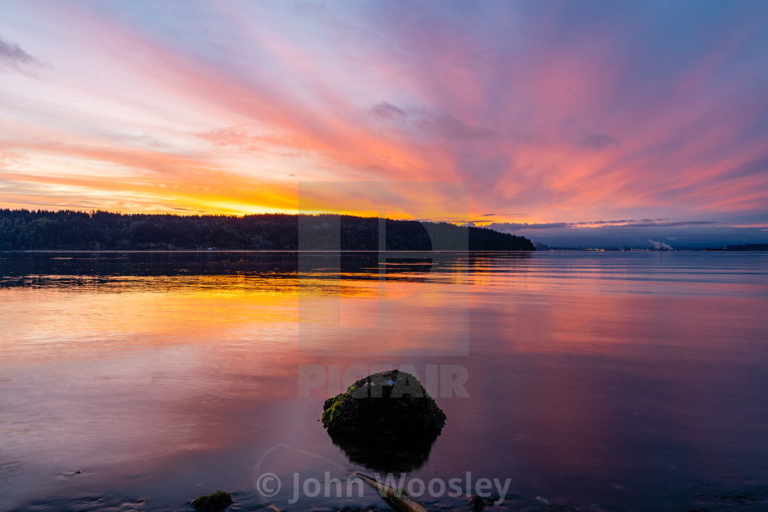 "Puget Sound Sunrise" stock image