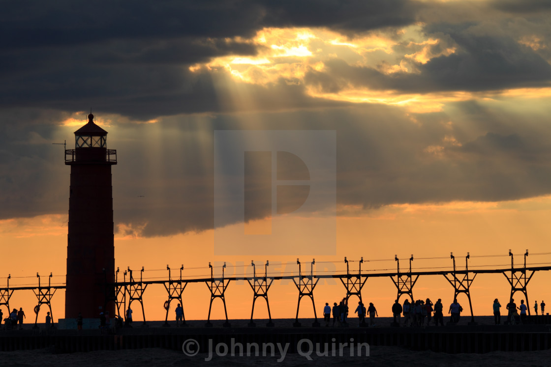 "Grand Haven Pier" stock image