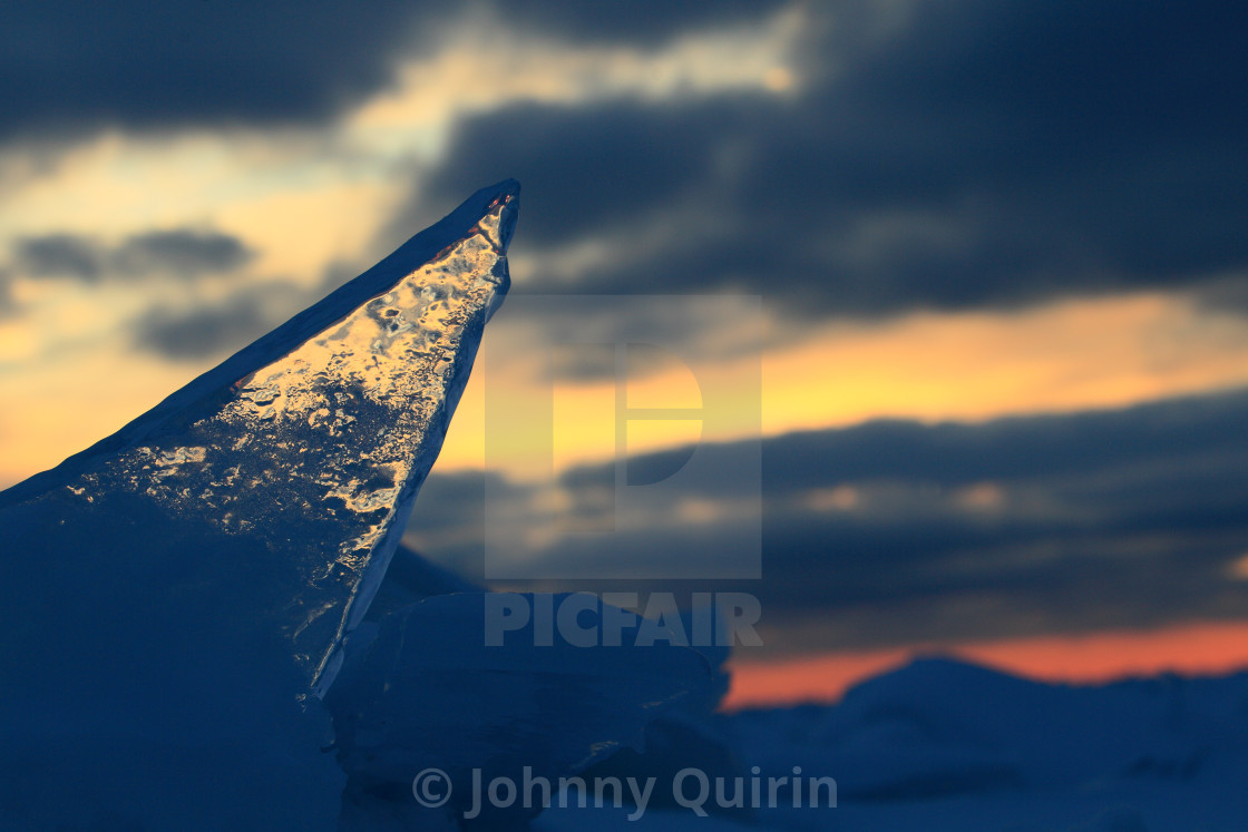 "Icicles on Lake Michigan" stock image