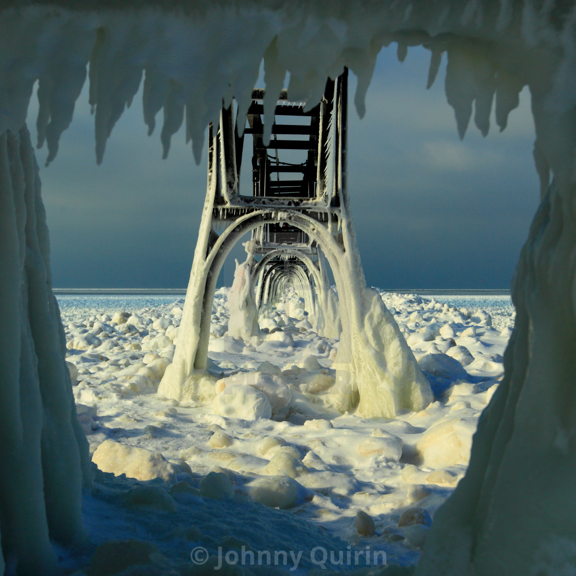 "Snowy catwalk" stock image