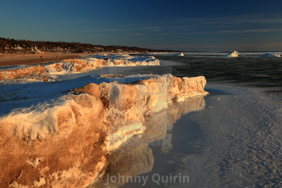 "Ice Floes on Lake Michigan" stock image