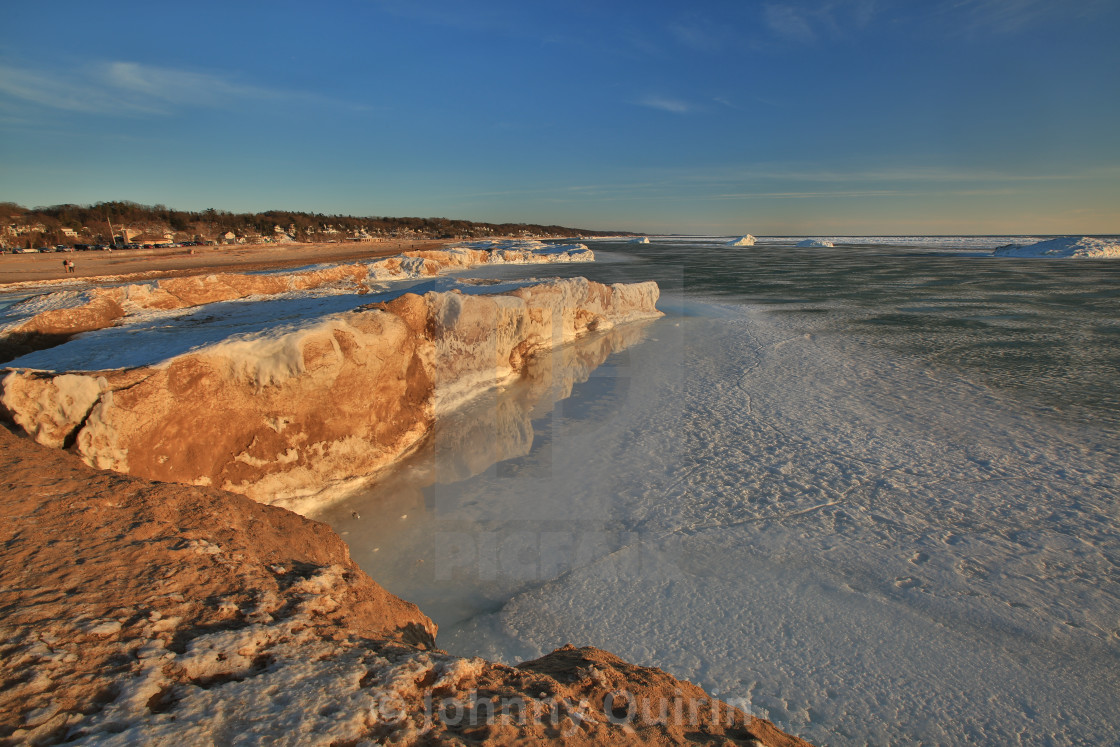 "Ice Floes on Lake Michigan" stock image