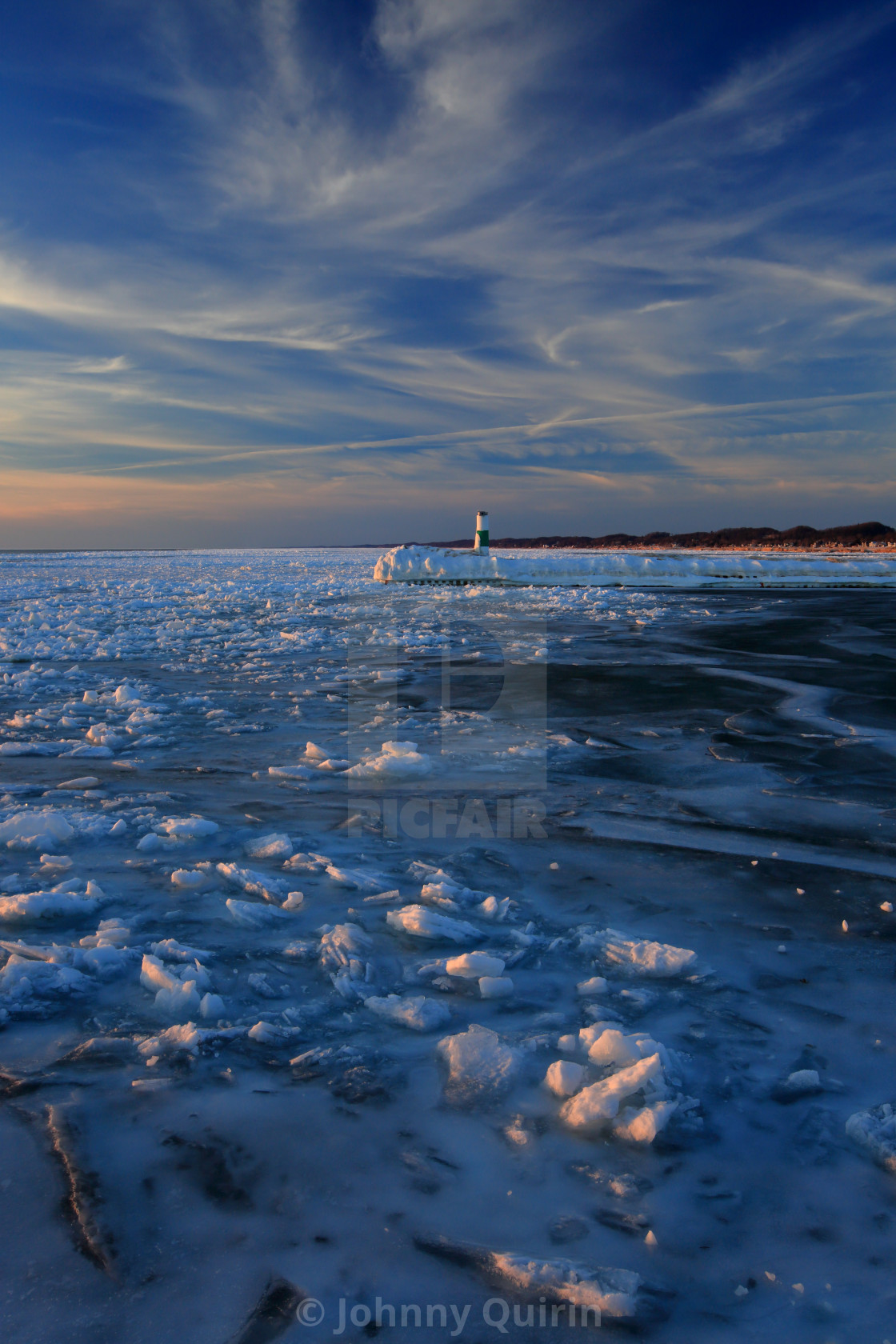 "Ice Floes on Lake Michigan" stock image