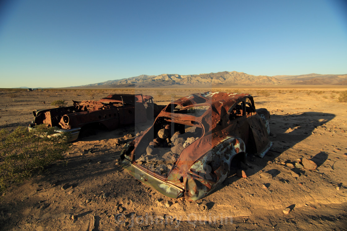 "Abandon cars in Death Valley, California" stock image