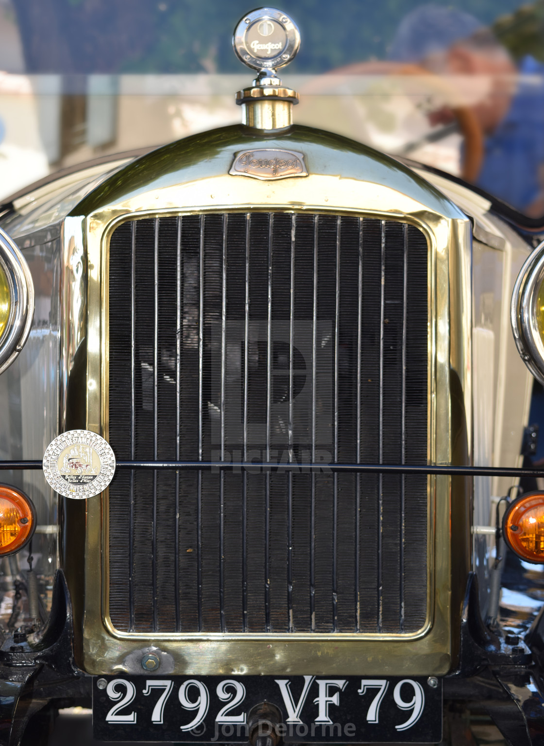 "Vintage Peugeot Radiator Grill" stock image