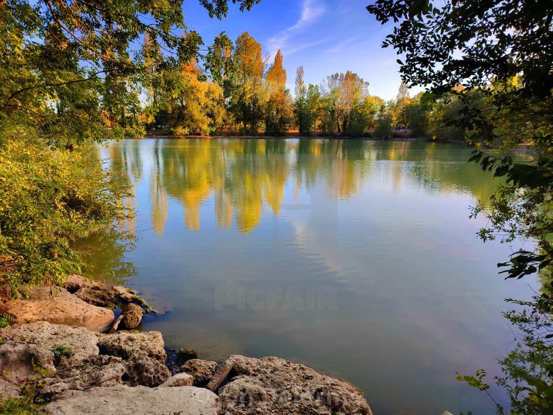 "The Lake, Villefagnan, Charente, France" stock image