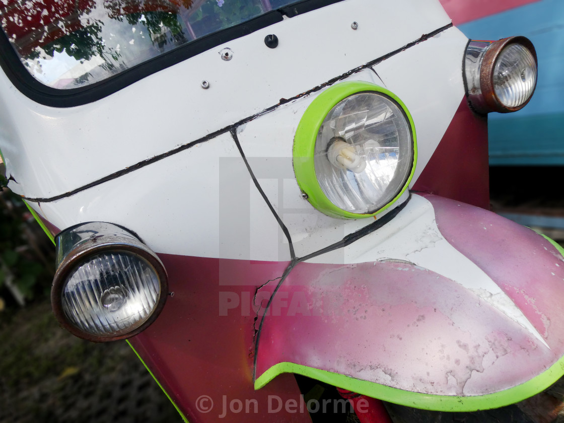 "Tuktuk at the pottery centre, Ratchaburi, Thailand" stock image