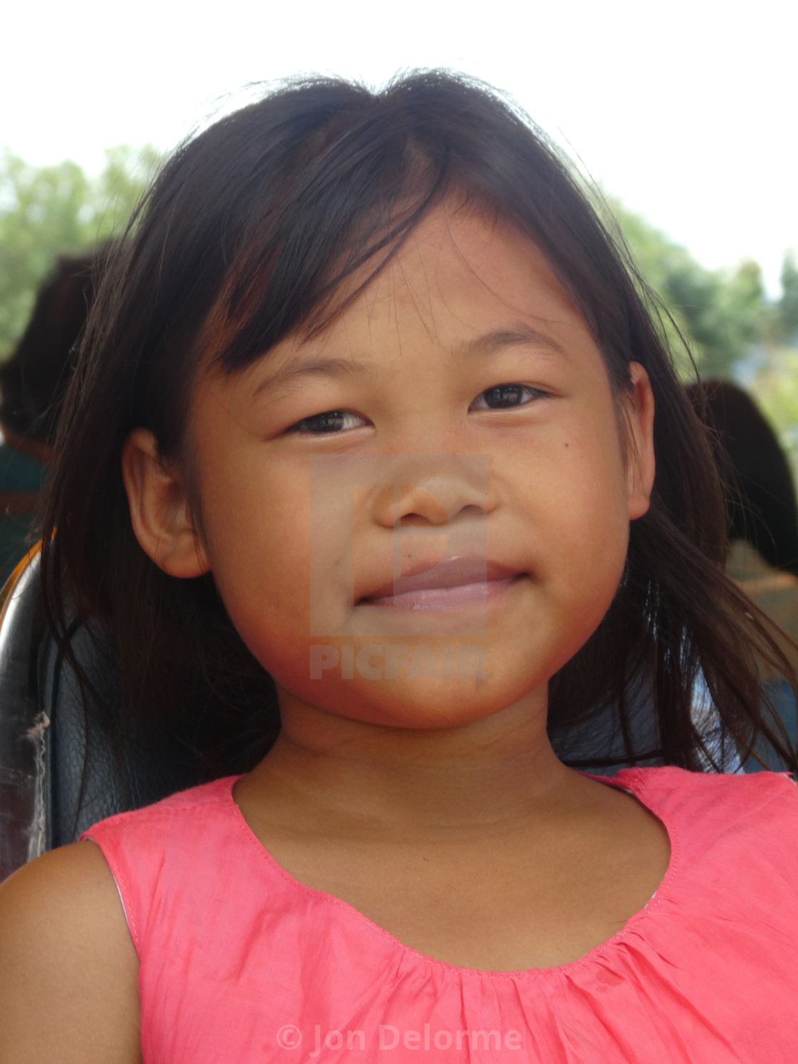 "Karen Tribe, Childs Portrait, Thailand" stock image