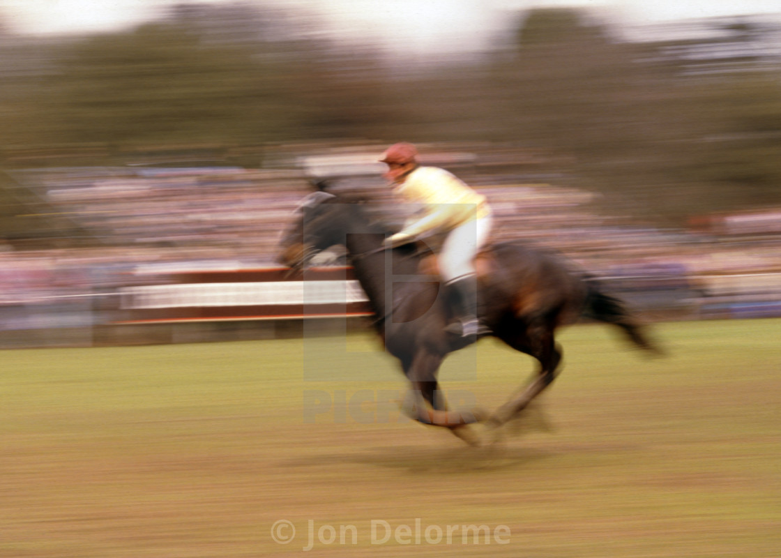 "Badminton Horse Trials, a blur of animal power" stock image