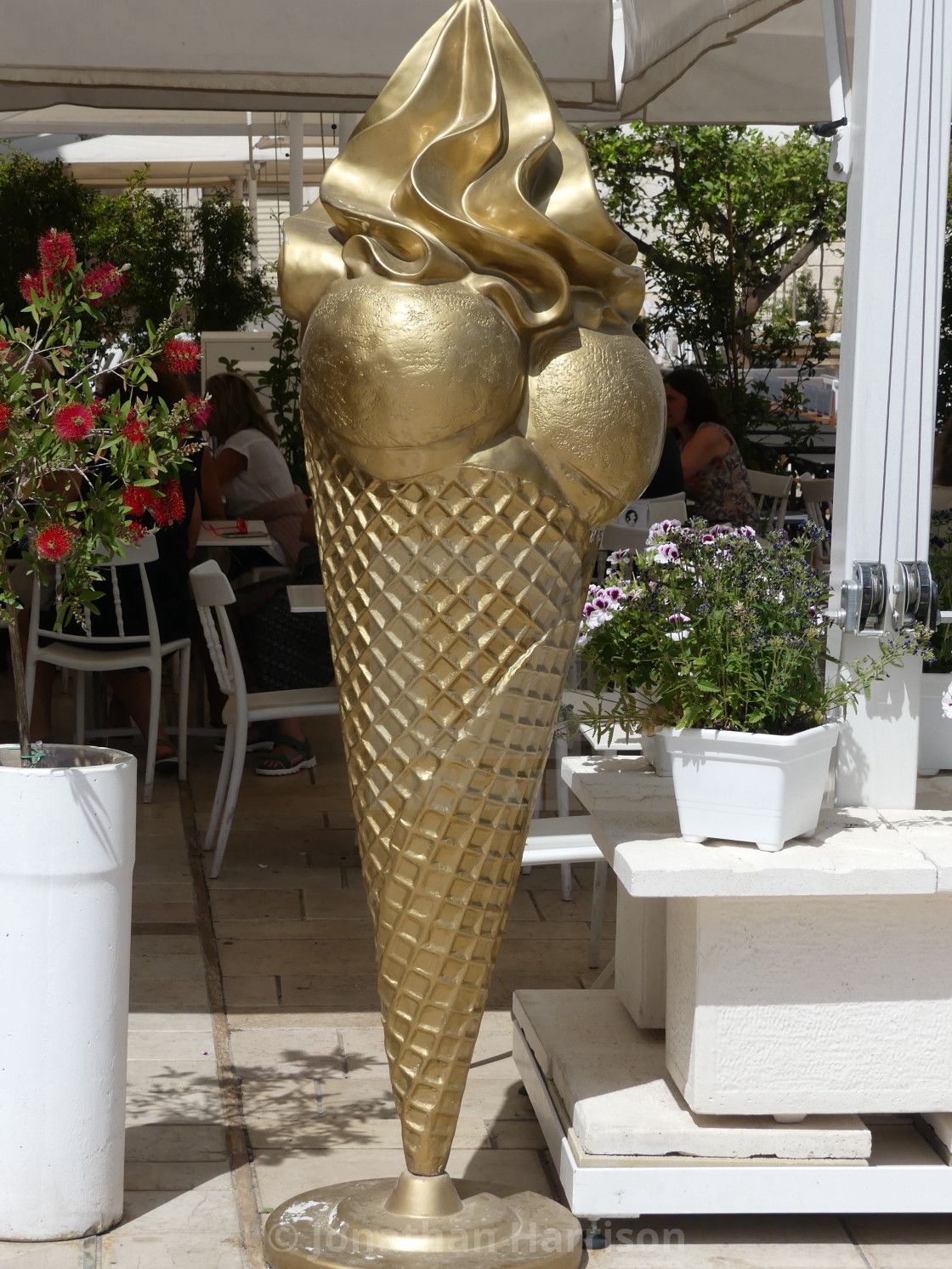 "Gold Ice Cream Cone Advertising, Ostuni, Puglia" by Jonathan Harrison - $12.44 "Gold Ice Cream Cone Advertising, Ostuni, Puglia" stock image