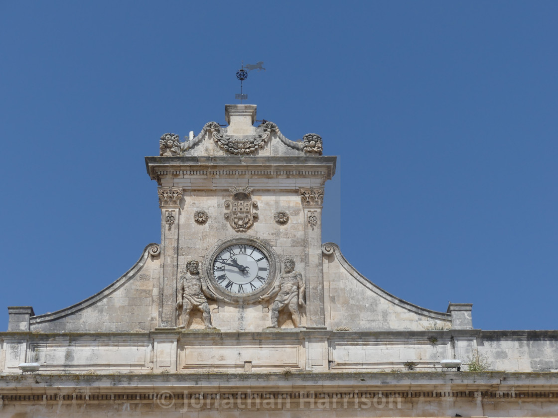 "Clock above the Municipo, Piazza della Liberta, Ostuni, Puglia" by Jonathan Harrison - $12.44 "Clock above the Municipo, Piazza della Liberta, Ostuni, Puglia" stock image