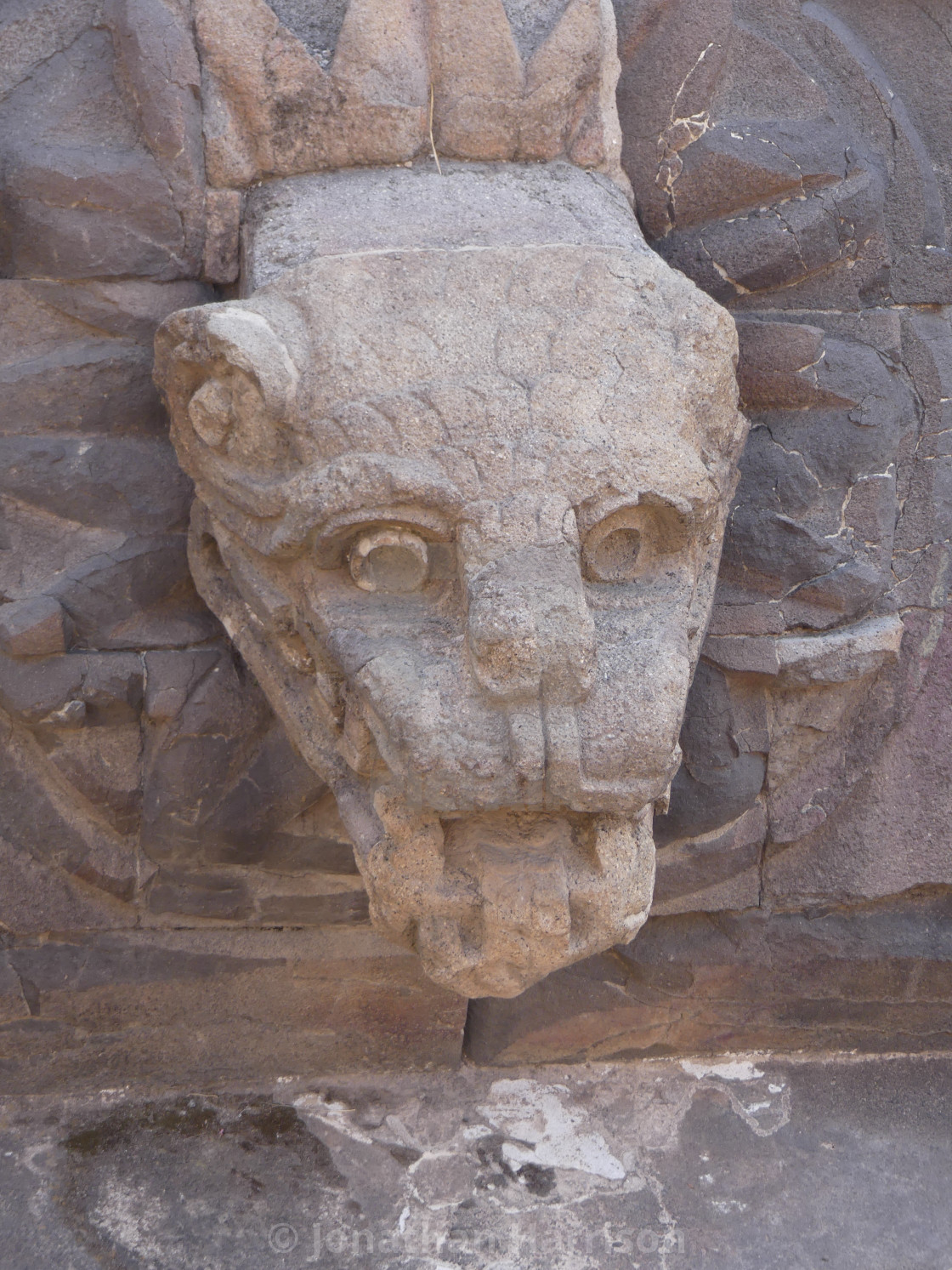 "Animal Head on Temple of Feathered Serpent, Teotihuacan, Mexico" by Jonathan Harrison - $6.11 "Animal Head on Temple of Feathered Serpent, Teotihuacan, Mexico" stock image