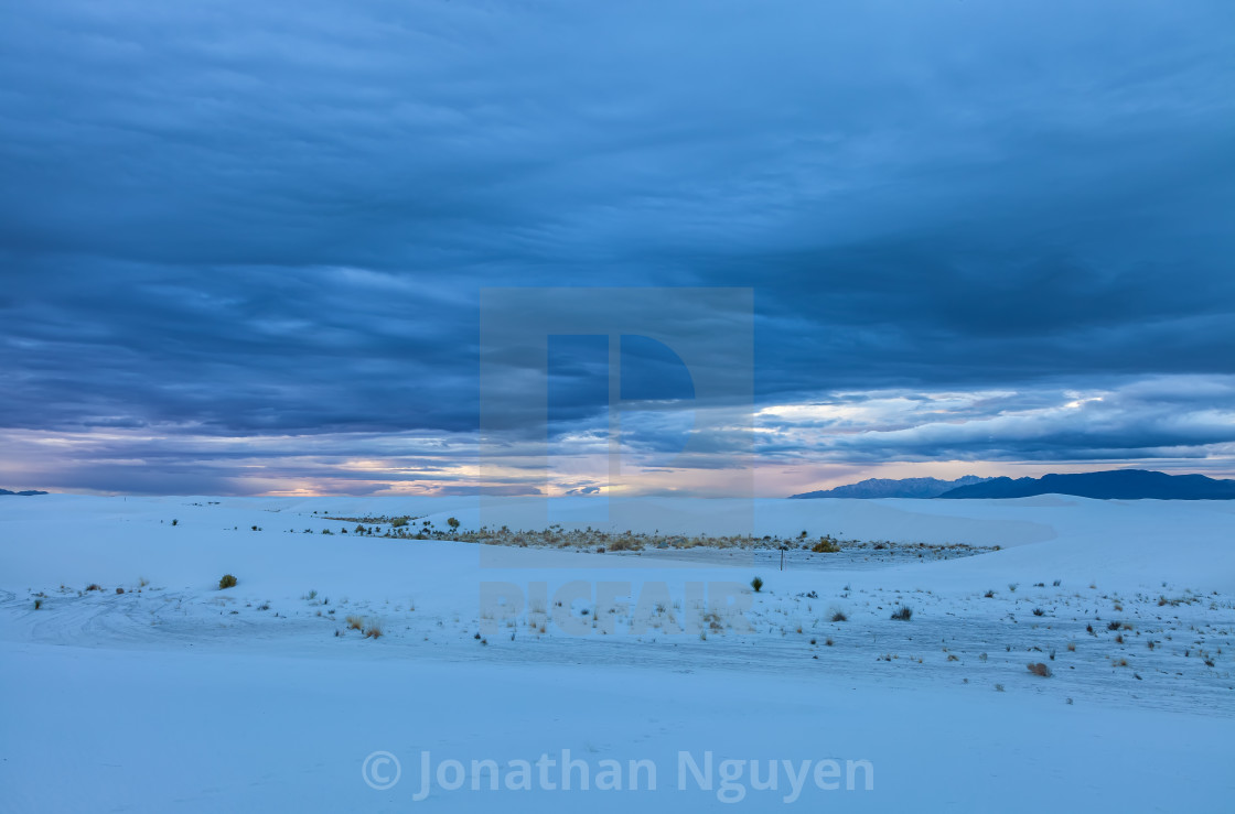 "white sand winter storm" stock image