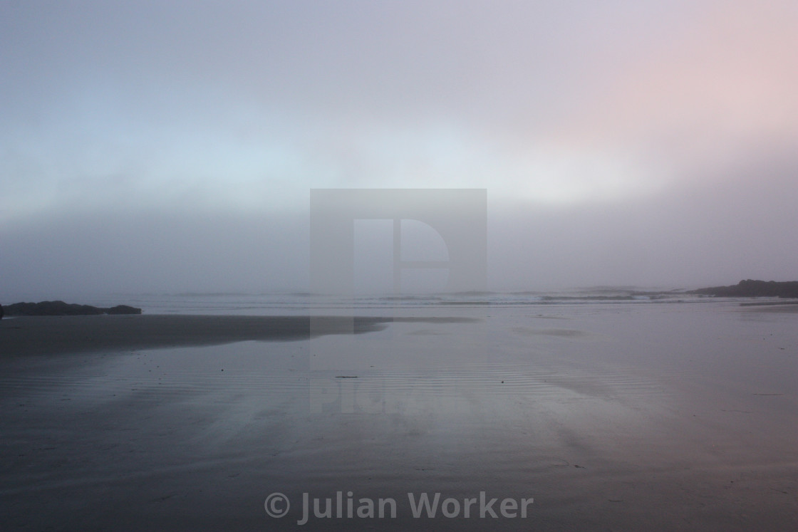 "A misty evening view of the Pacific Ocean" by Julian Worker - $15.31 "A misty evening view of the Pacific Ocean" stock image