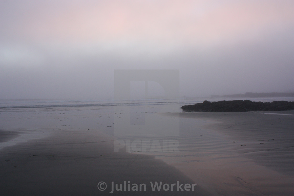 "A misty evening view of the Pacific Ocean" by Julian Worker - $15.31 "A misty evening view of the Pacific Ocean" stock image