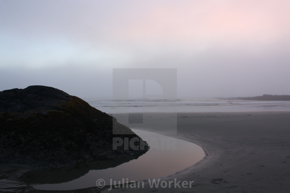 "A misty evening view of the Pacific Ocean" by Julian Worker - $15.31 "A misty evening view of the Pacific Ocean" stock image