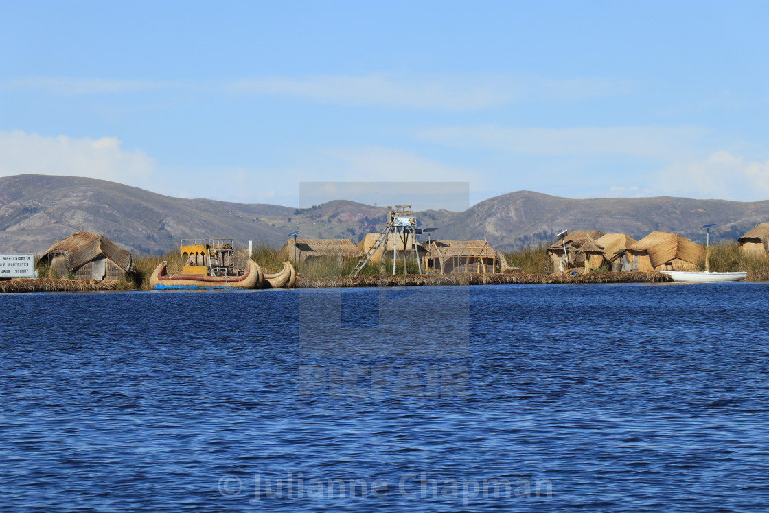 "Lake Titicaca floating islands, Peru" by Julianne Chapman - $6.18 "Lake Titicaca floating islands, Peru" stock image