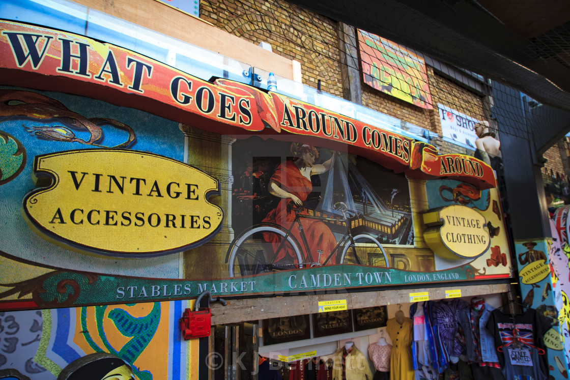 "Vintage Shop, Camden Stables Market, Camden Market, Camden Town, North West London, England, UK" by K J Bennett - £31.00 "Vintage Shop, Camden Stables Market, Camden Market, Camden Town, North West London, England, UK" stock image