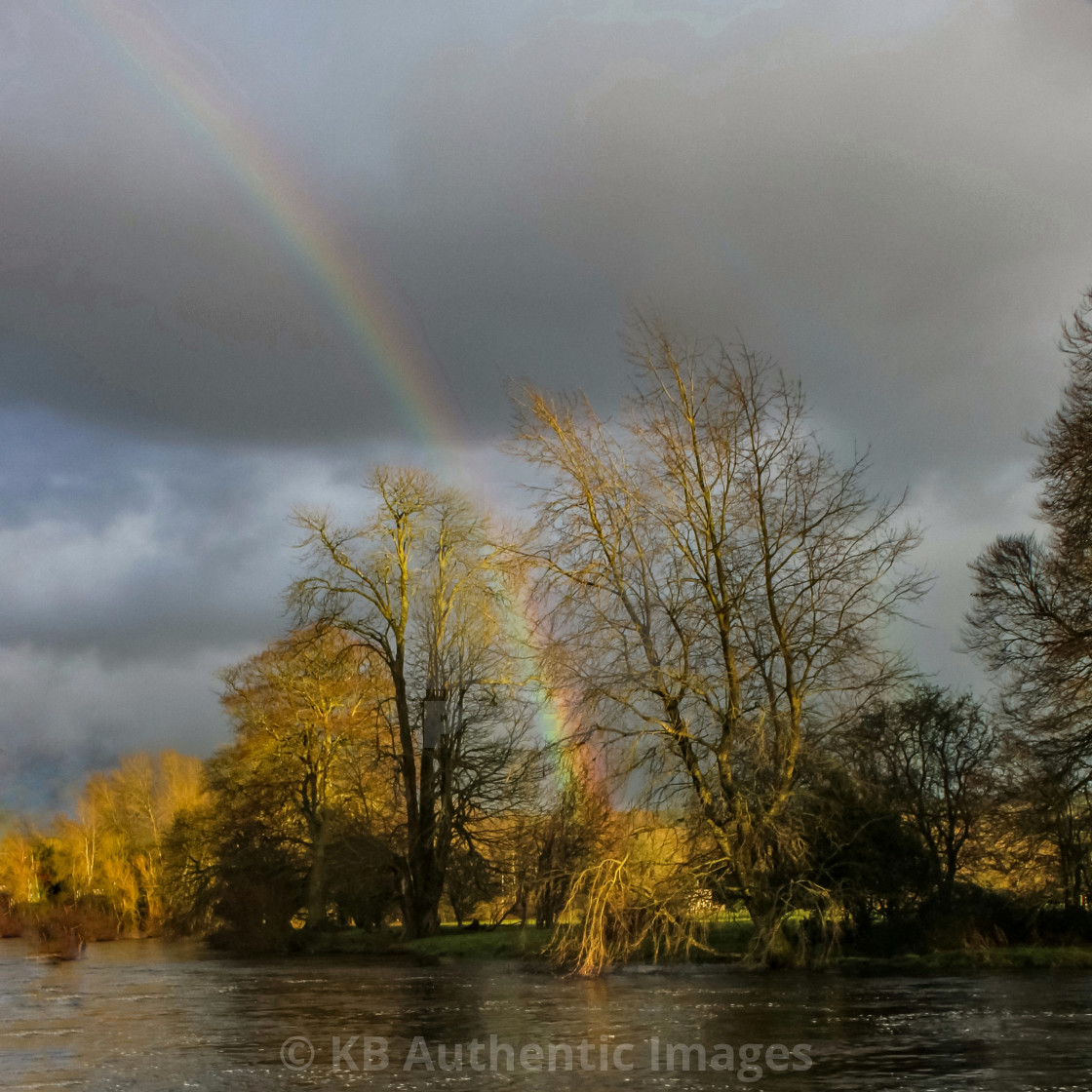 "Rainbow over the Nore" stock image