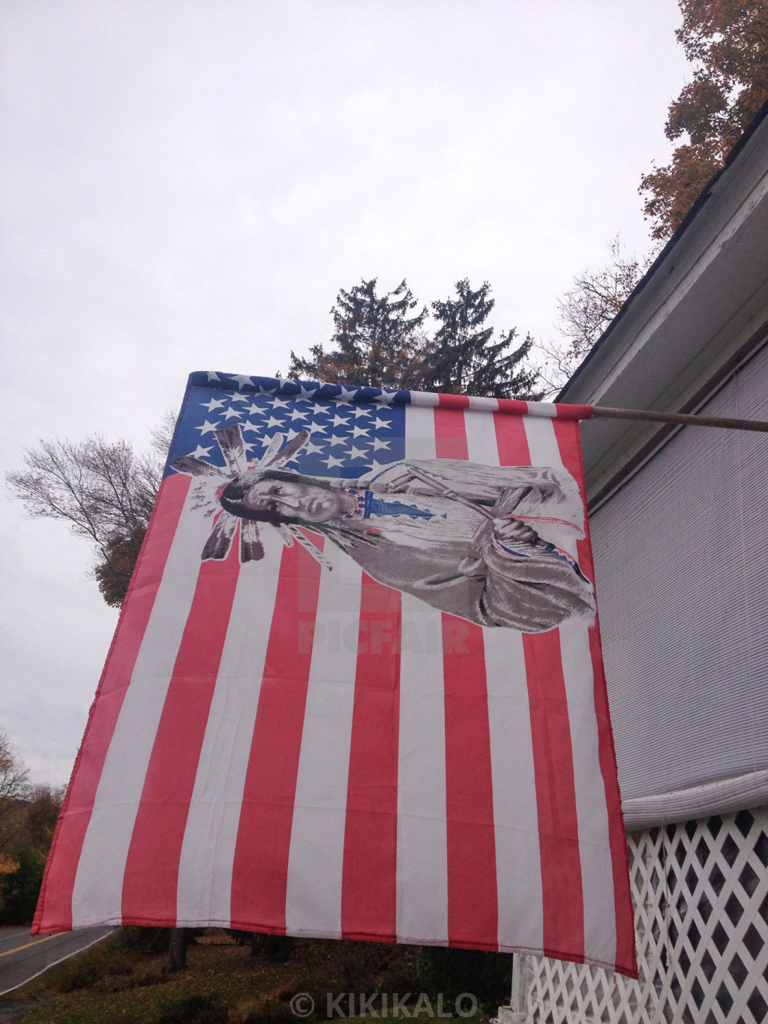 "'Native American Flag' - Morning Star" stock image