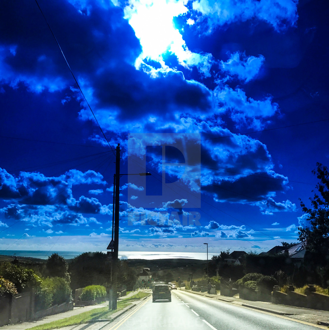 "'Electric Blue Sky' - Calm Before The Storm" stock image