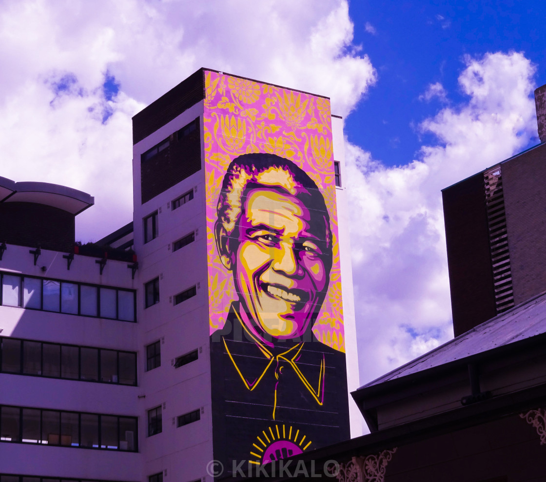 "'Nelson Mandela Mural' - Joburg" stock image