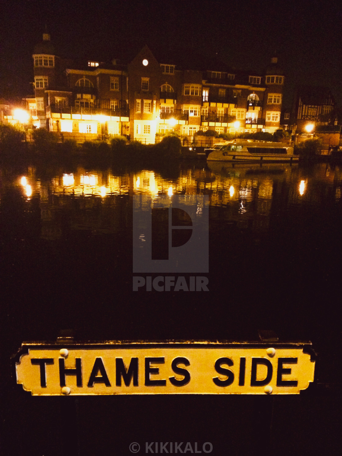 "'Thames Side' - Windsor Nights" stock image