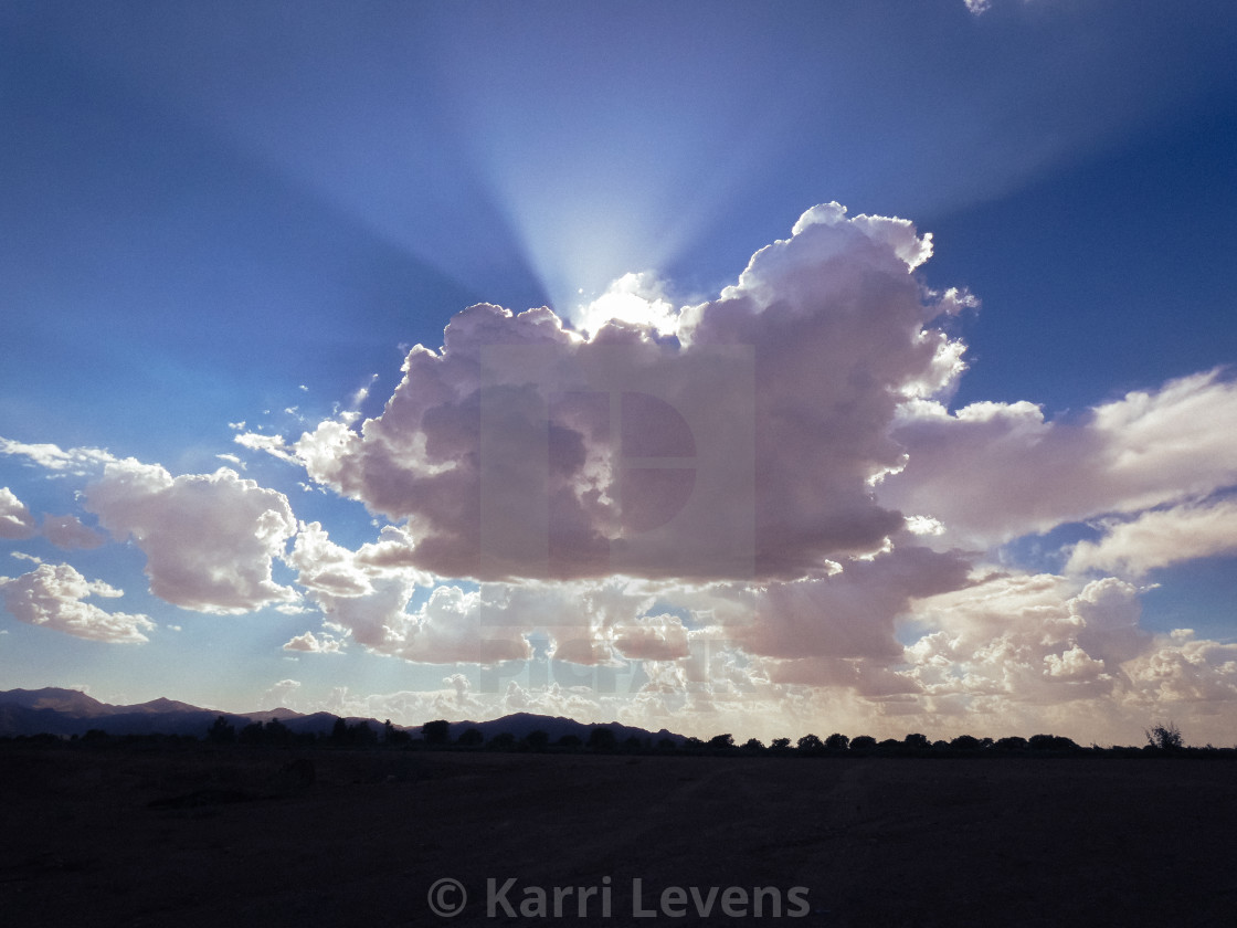 "Arizona Sunset With Clouds" stock image