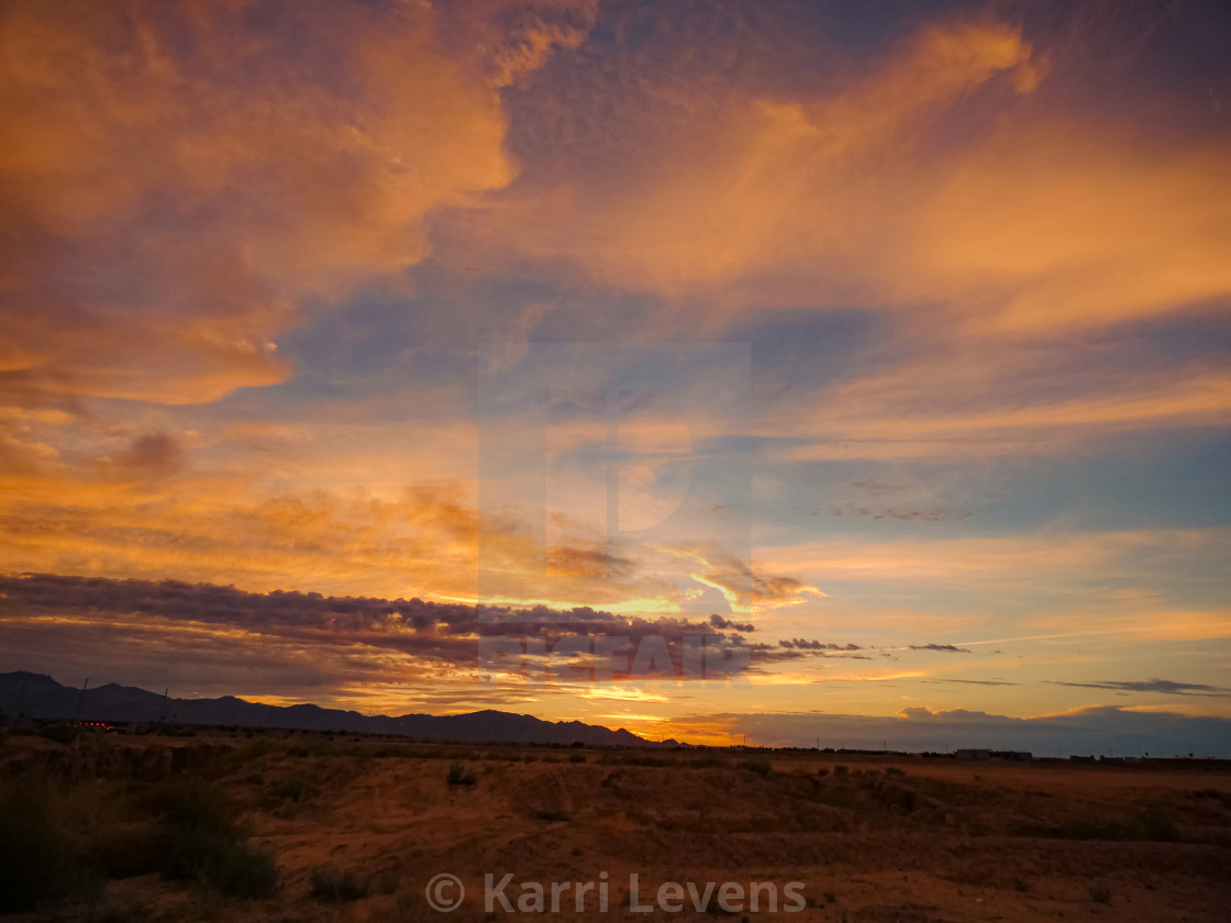 "Arizona Sunset With Clouds" stock image