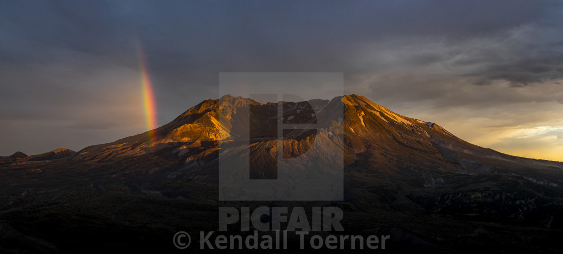 "Mount St Helens Sunset Rainbow" by Kendall Toerner - $18.46 "Mount St Helens Sunset Rainbow" stock image