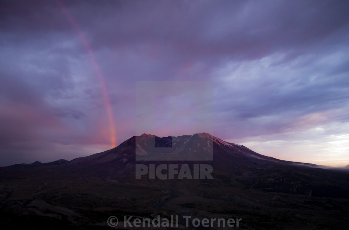 "Mount St Helens Red Rainbow Sunset" by Kendall Toerner - $18.46 "Mount St Helens Red Rainbow Sunset" stock image