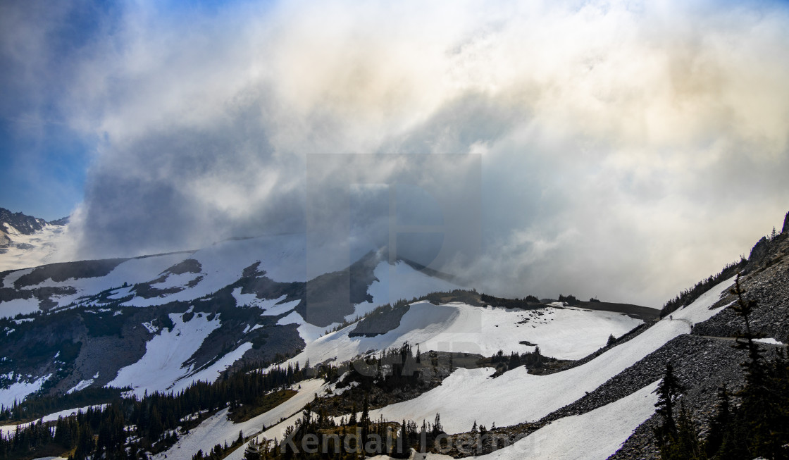 "Mount Rainier Northern Cloudscape" by Kendall Toerner - $18.46 "Mount Rainier Northern Cloudscape" stock image