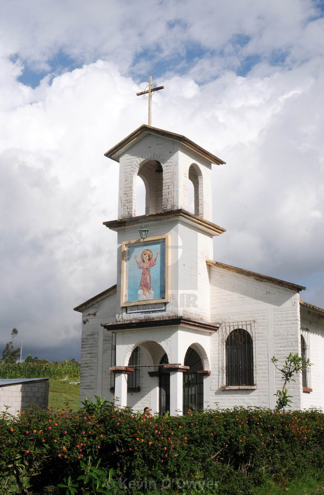 "Church along road to Parque Condor" stock image