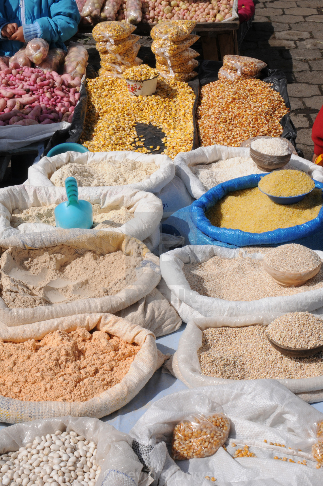 "Vegetable Market, Otavalo, Ecuador" stock image