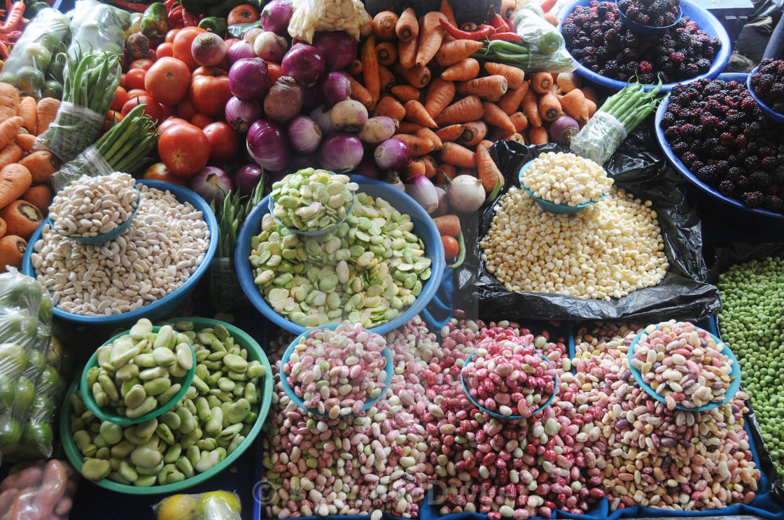 "Vegetable Market, Otavalo, Ecuador" stock image