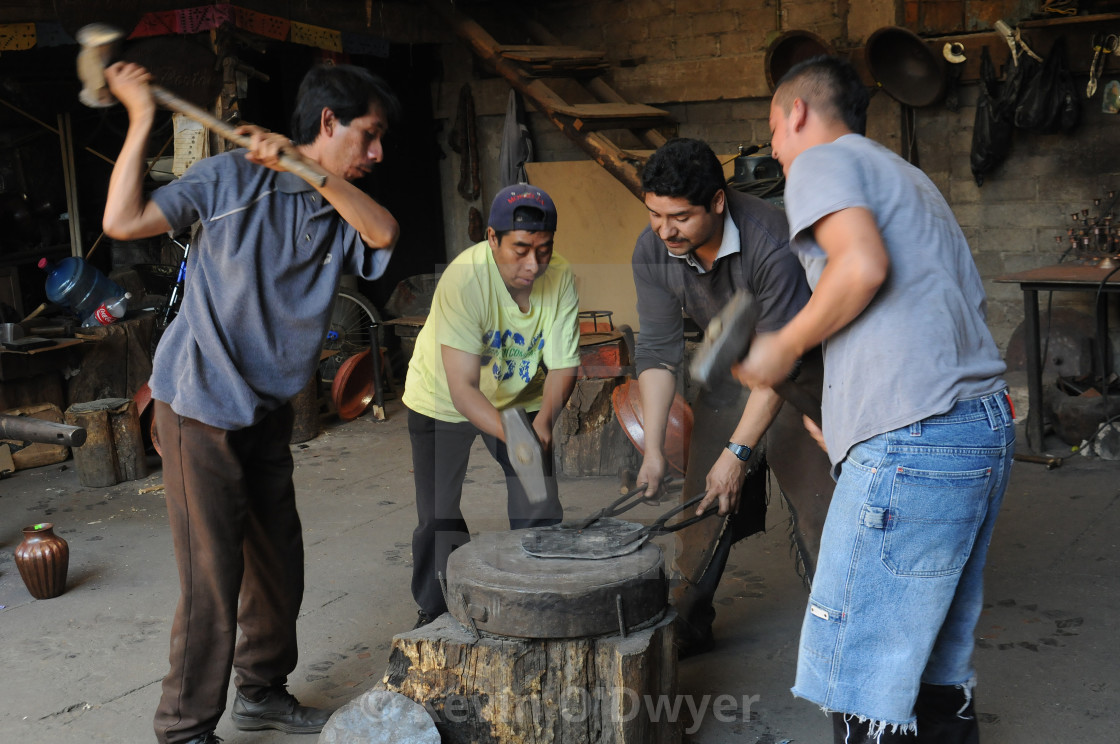 "Santa Clara de Cobre, Mexico coppersmithing capital" stock image