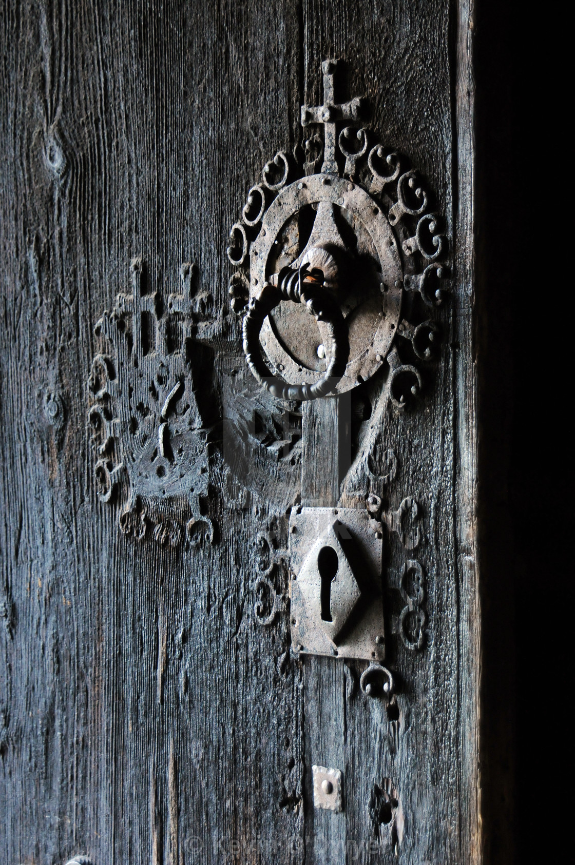 "Door detail, Urnes Stave Church, Norway" stock image