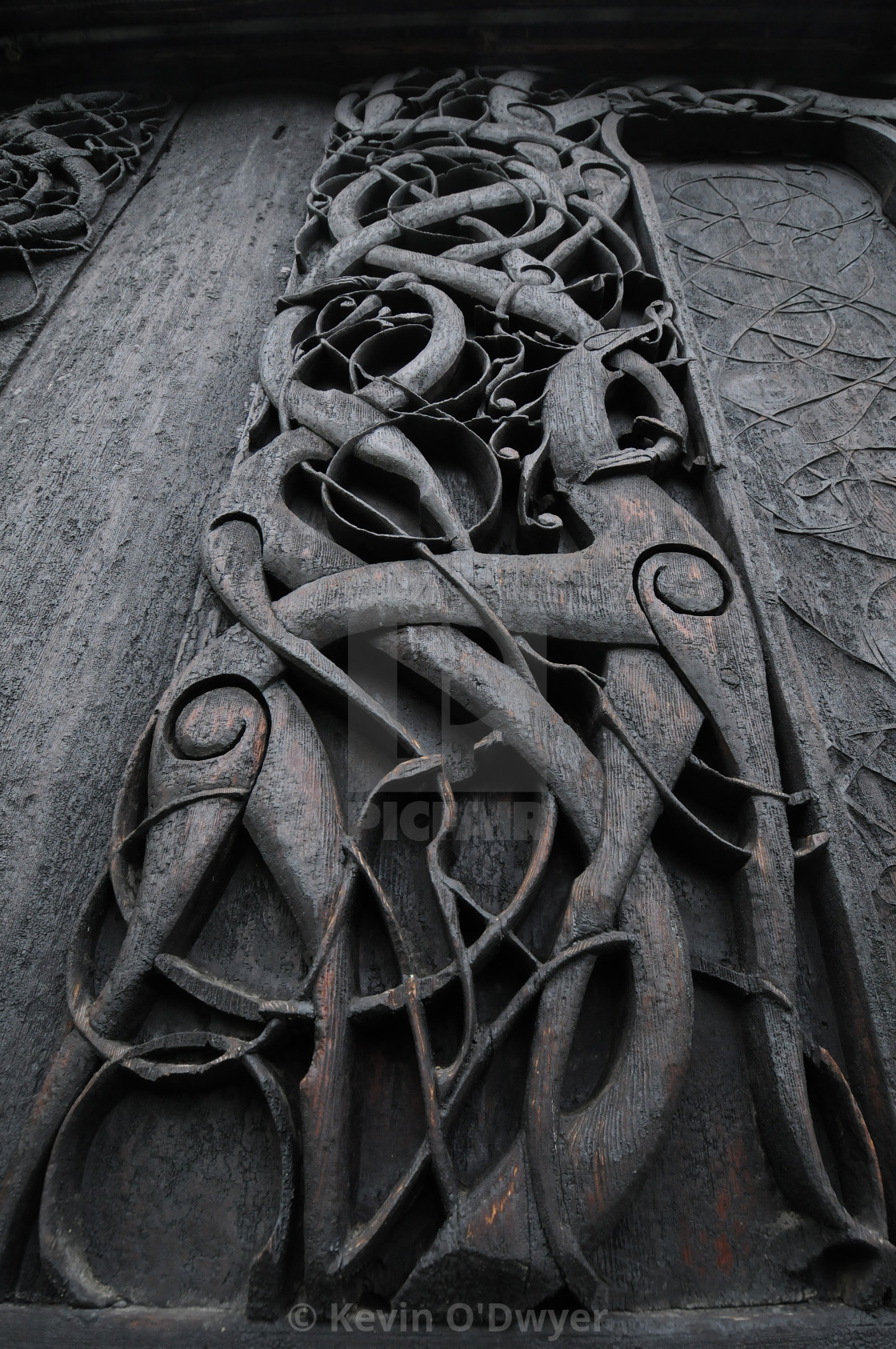 "Carving detail. Urnes Stave Church, Norway" stock image