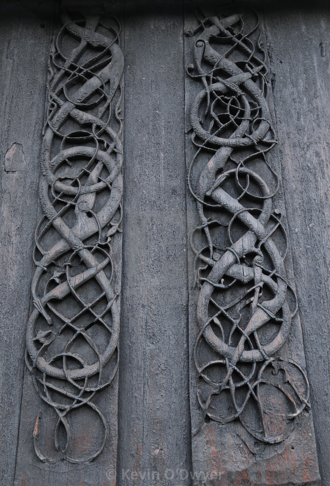 "Carving detail. Urnes Stave Church, Norway" stock image