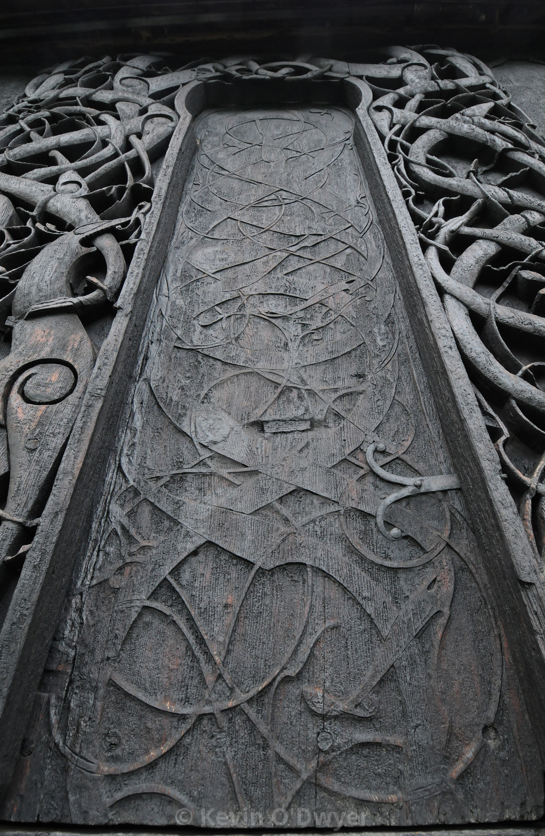 "Carving detail. Urnes Stave Church, Norway" stock image