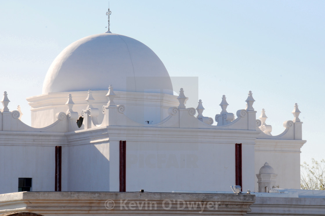 "Architectural detail, Mission San Xavier del Bac" stock image