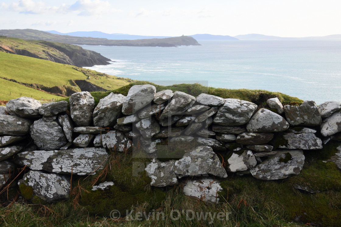 "Dry stone wall, Beara Peninsula," stock image