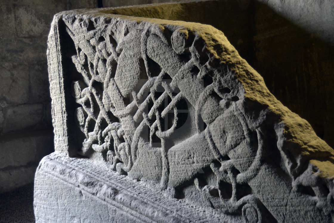 "Sarcophagus, Cormac's Chapel, Rock of Cashel" stock image