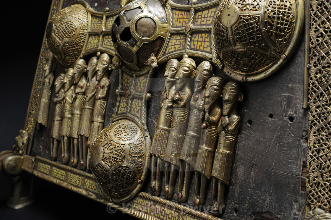 "Bronze figures, Saint Manchan's Shrine" stock image