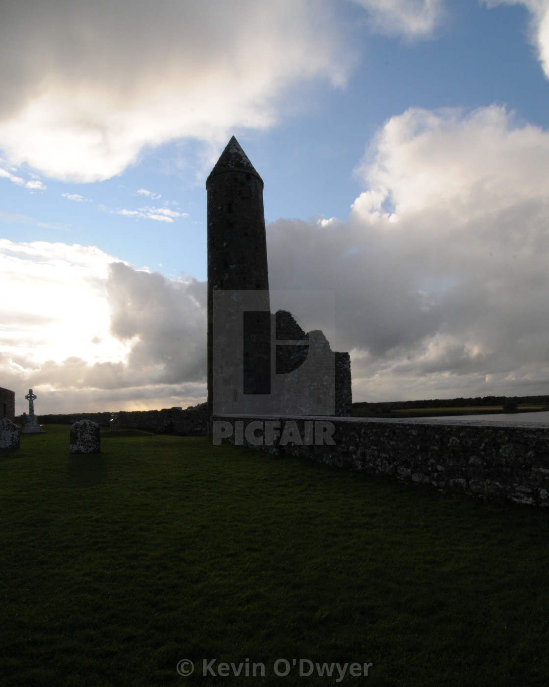 "Round Tower, Clonmacnoise Monastic site" stock image