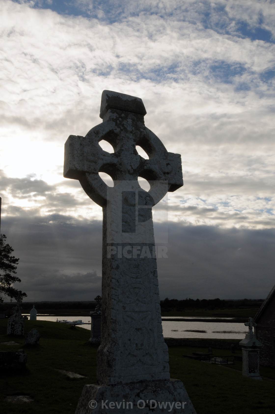 "Cross, Clonmacnoise grave yard" stock image