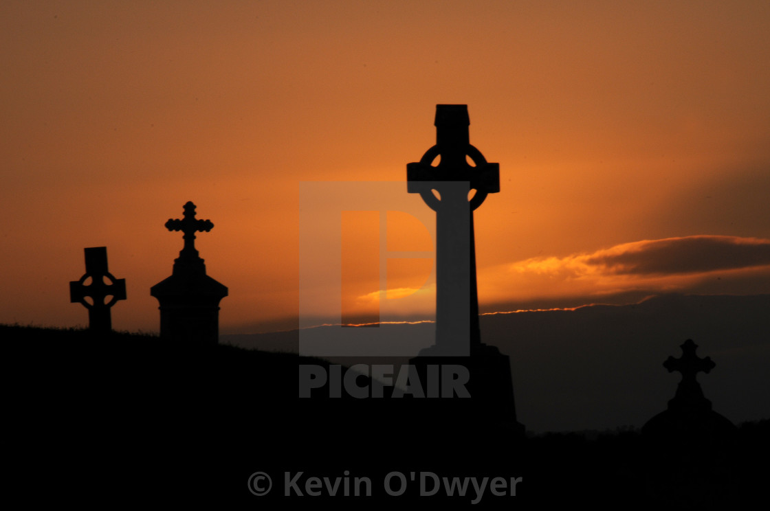 "Clonmacnoise Sunset" stock image